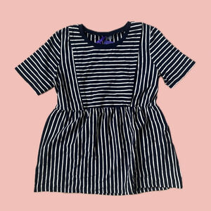 Seraphine Maternity Nursing T-Shirt – Navy & Ecru Stripes – Size S – NWT